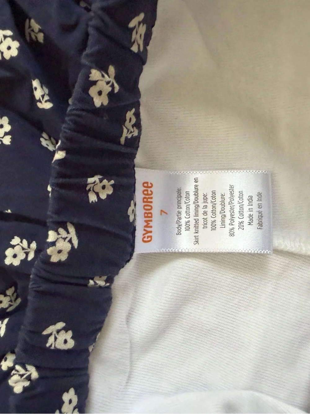 Gymboree Tiered Floral Skort in Navy, White & Red